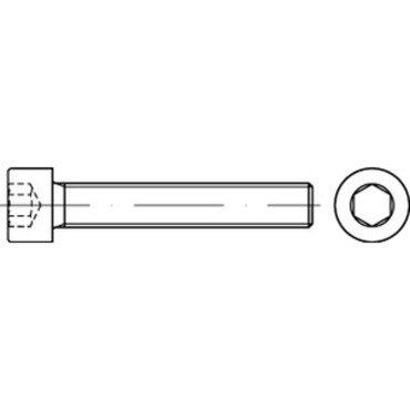 DIN912 Cilinderkopschroef met voldraad binnenzeskant Staal 12.9